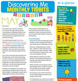 Discovering Me Nursery School May 2021 newsletter