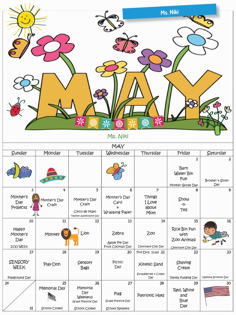 Discovering Me Nursery School May 2026 Activity Ms. Niki