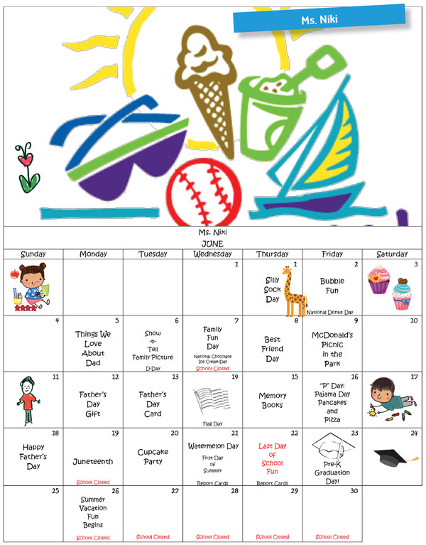 Discovering Me Nursery School June 2023 Calendar-2