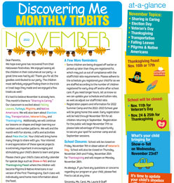 Discovering Me Nursery School November 2022 Newsletter