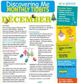 Discovering Me Nursery School December 2023 newsletter thumbnail